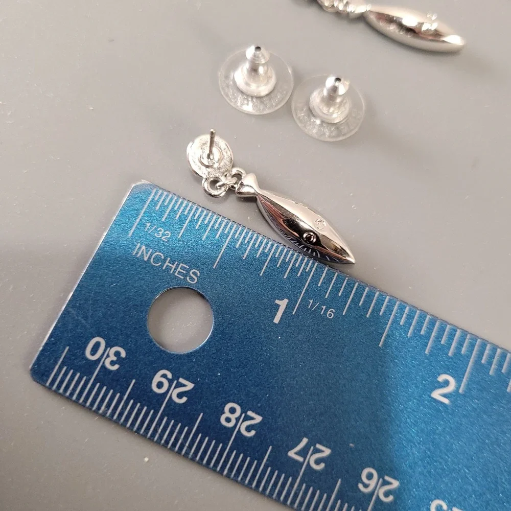 Swarovski Crystal Drop Earrings Women Silver Tone Marquise Pave Dangle Elegant
